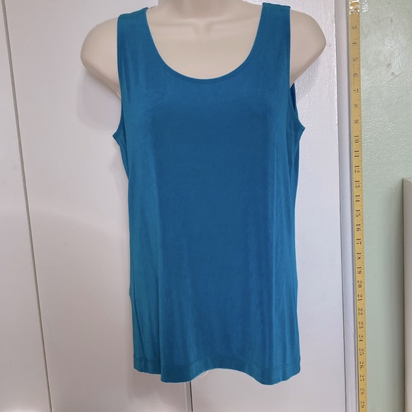 CHICOS Travelers Teal Turqouis Royal Blue Layering Tank Size 1 Medium - Picture 2 of 9